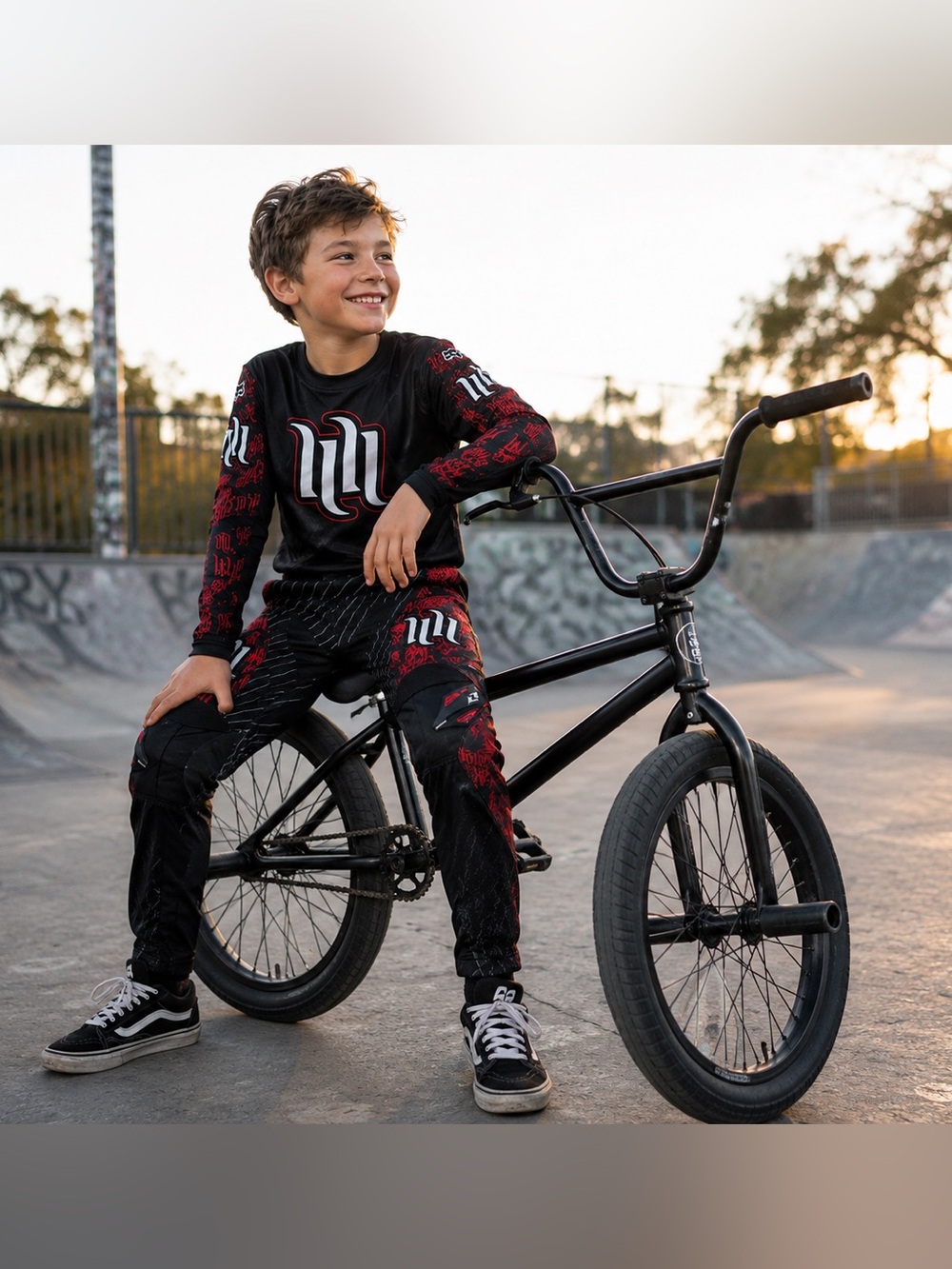 One Industries Carbon Motocross BMX Racing Pants Youth Y26 Black Red